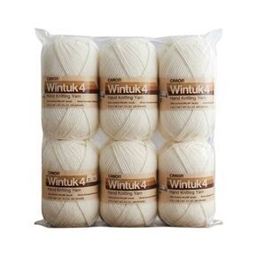 Vintage Caron Wintuk 4 Yarn Natural 0065 - Lot of 6 Skeins (Dye Lot 230920)